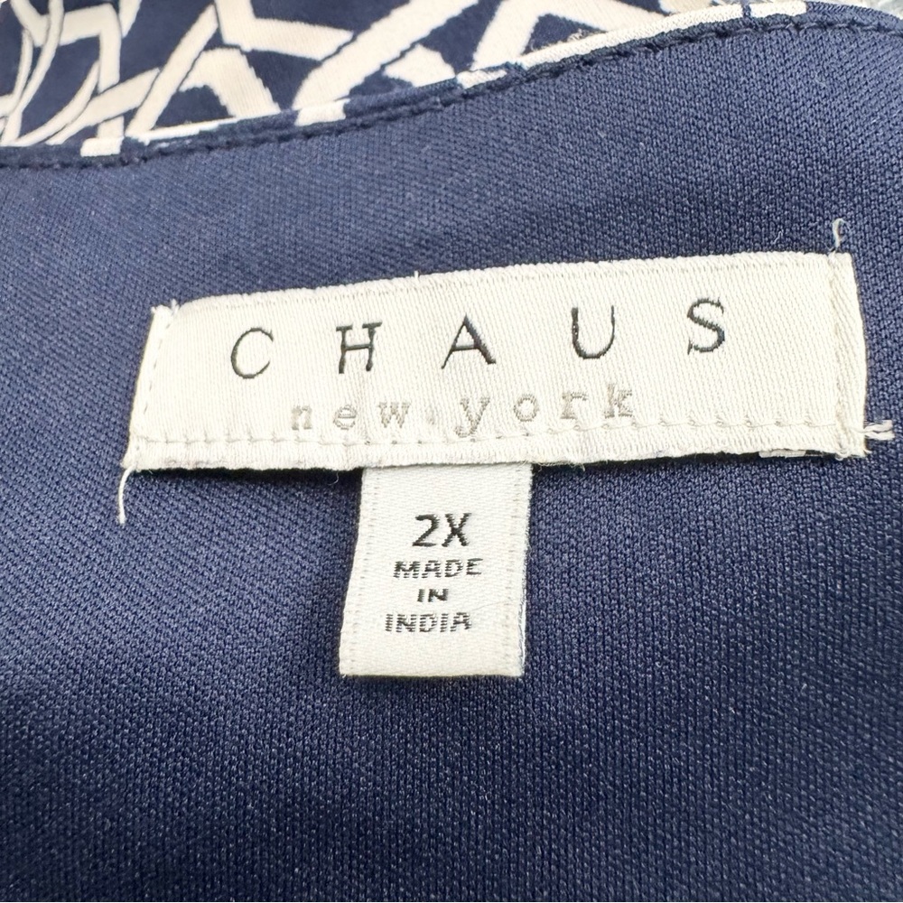Chaus Navy Print Dress Size 2X - Picture 14 of 16